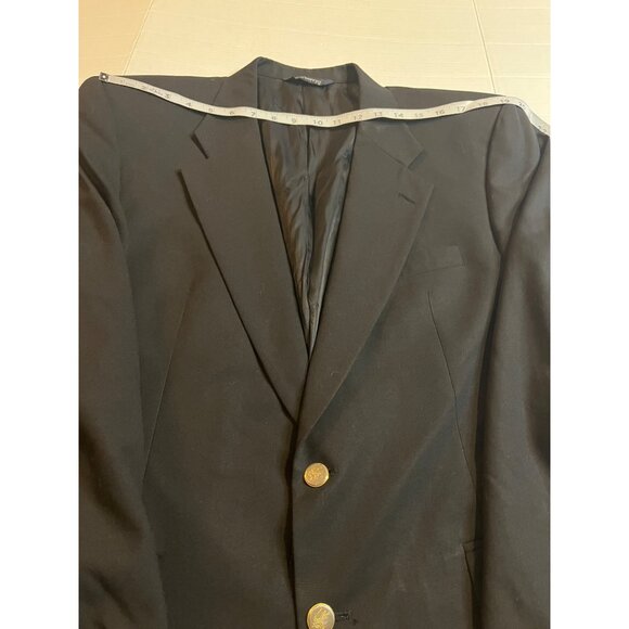VTG Burberrys Mens Blazer Jacket 100% Pure Wool Black Gold Buttons Size 42R - Picture 10 of 16